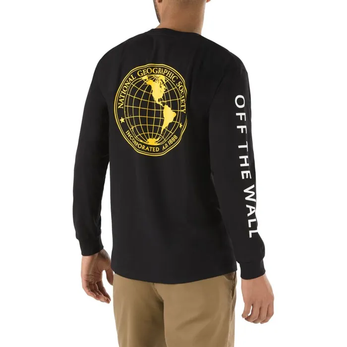 Vans TShirts and Tanks Mens National Geographic Long Sleeve TShirt Black