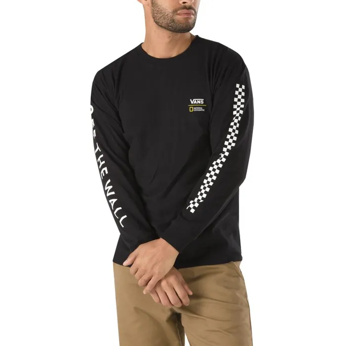 Vans TShirts and Tanks Mens National Geographic Long Sleeve TShirt Black
