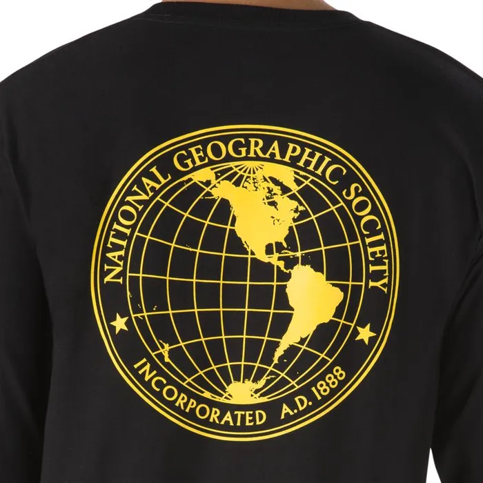 Vans TShirts and Tanks Mens National Geographic Long Sleeve TShirt Black