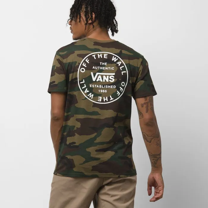 Vans TShirts and Tanks Mens Old Skool Circle Logo TShirt Camo Vans TShirts and Tanks Mens Old Skool Circle Logo TShirt Camo