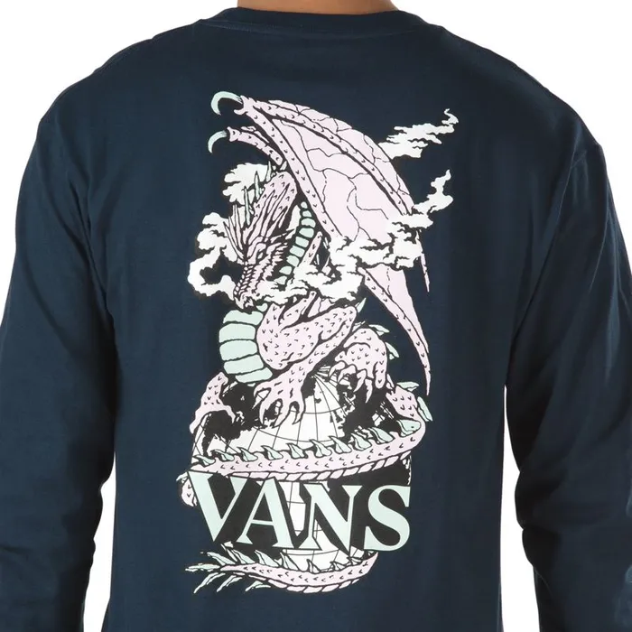Vans TShirts and Tanks Mens Seismic Activity Long Sleeve TShirt Navy Vans TShirts and Tanks Mens Seismic Activity Long Sleeve TShirt Navy