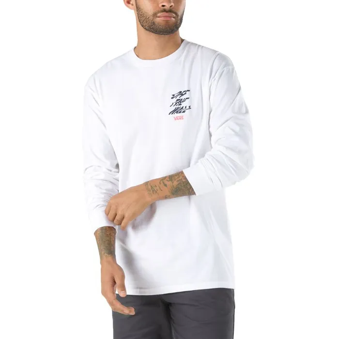 Vans TShirts and Tanks Mens V66 Off The Wall Long Sleeve TShirt White Vans TShirts and Tanks Mens V66 Off The Wall Long Sleeve TShirt White