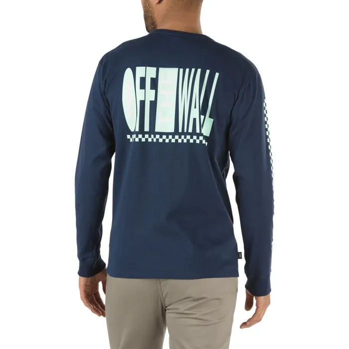 Vans TShirts and Tanks MensWomens Off The Wall Classic Graphic Long Sleeve Tee Dress Blues