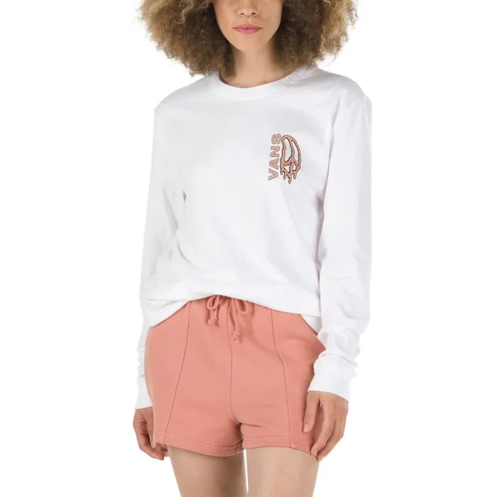 Vans TShirts and Tanks Womens Peace Drip Long Sleeve Boyfriend Tee White Vans TShirts and Tanks Womens Peace Drip Long Sleeve Boyfriend Tee White
