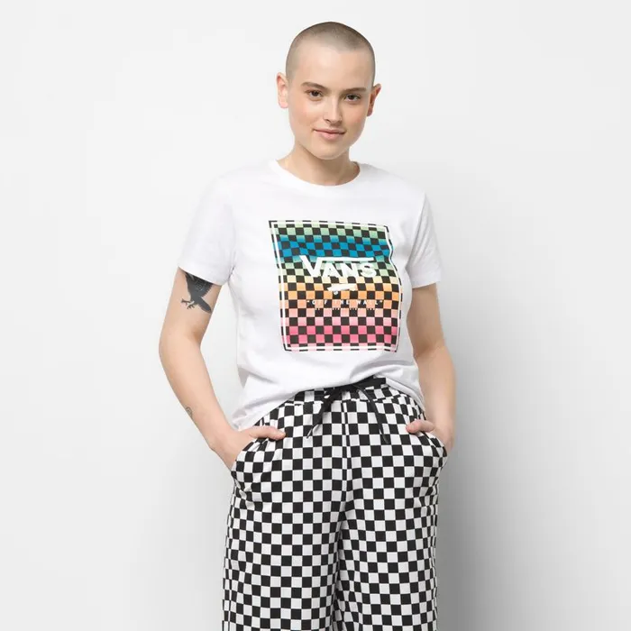 Vans TShirts and Tanks Womens Vintage Check Box Tee White