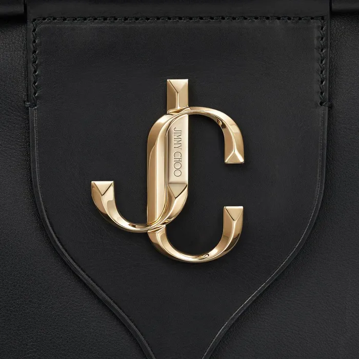Varenne BowlingM Black Calf And Vacchetta Leather Bowling Bag With Gold Jc Logo Blackblack Women JIMMY CHOO Bowling Bags