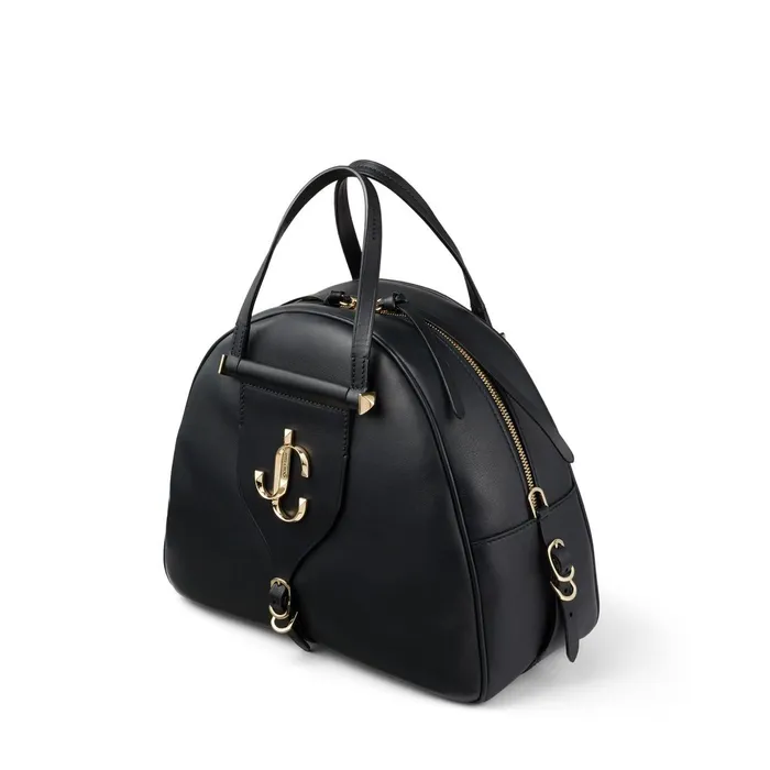 Varenne BowlingM Black Calf And Vacchetta Leather Bowling Bag With Gold Jc Logo Blackblack Women JIMMY CHOO Bowling Bags
