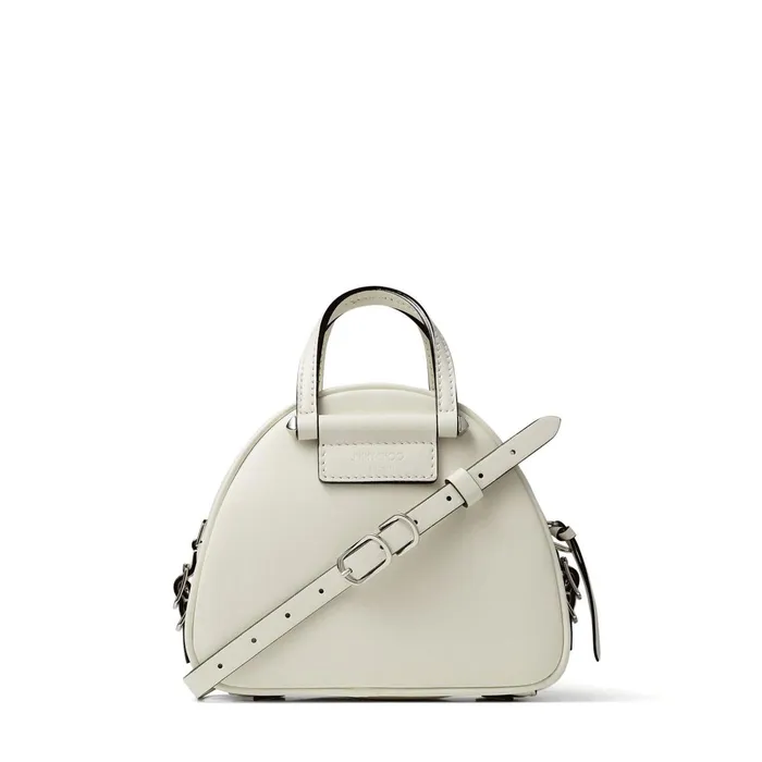 Varenne Bowling Mini Latte Calf Leather Bowling Handbag With Silver Jc Logo Lattelatte Women JIMMY CHOO Bowling Bags