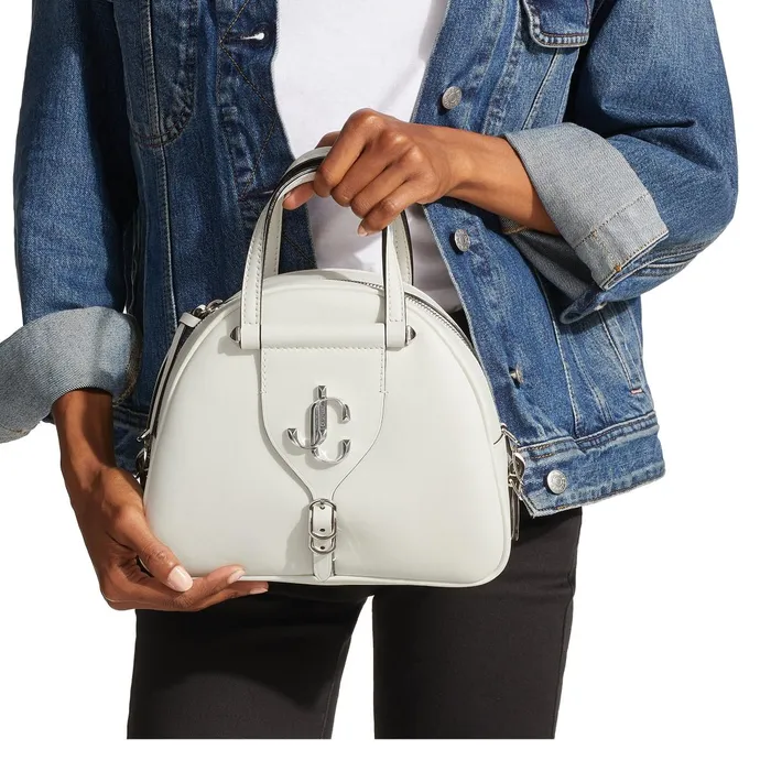Varenne BowlingS Latte Calf Leather Bowling Bag With Jc Logo Lattelatte Women JIMMY CHOO Bowling Bags