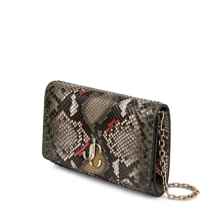 Varenne Clutch SeaGreen And Gold Dgrad Painted Python Clutch Bag With Jc Emblem Sea Green Mixgold Women JIMMY CHOO Clutch Bags