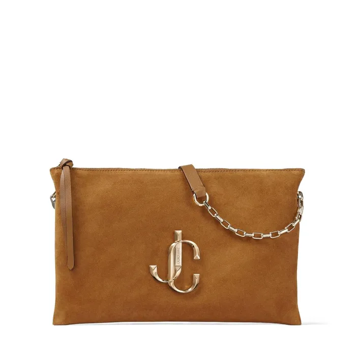 Varenne ShoulderS Cuoio Suede Shoulder Bag With Jc Logo Cuoio Women JIMMY CHOO Shoulder Bags Varenne ShoulderS Cuoio Suede Shoulder Bag With Jc Logo Cuoio Women JIMMY CHOO Shoulder Bags