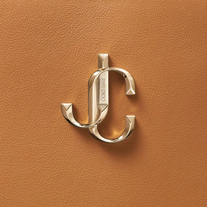 Varenne Tote EW Cuoio Leather Tote Bag With Jc Emblem Cuoio Women JIMMY CHOO Totes and Hobo Bags