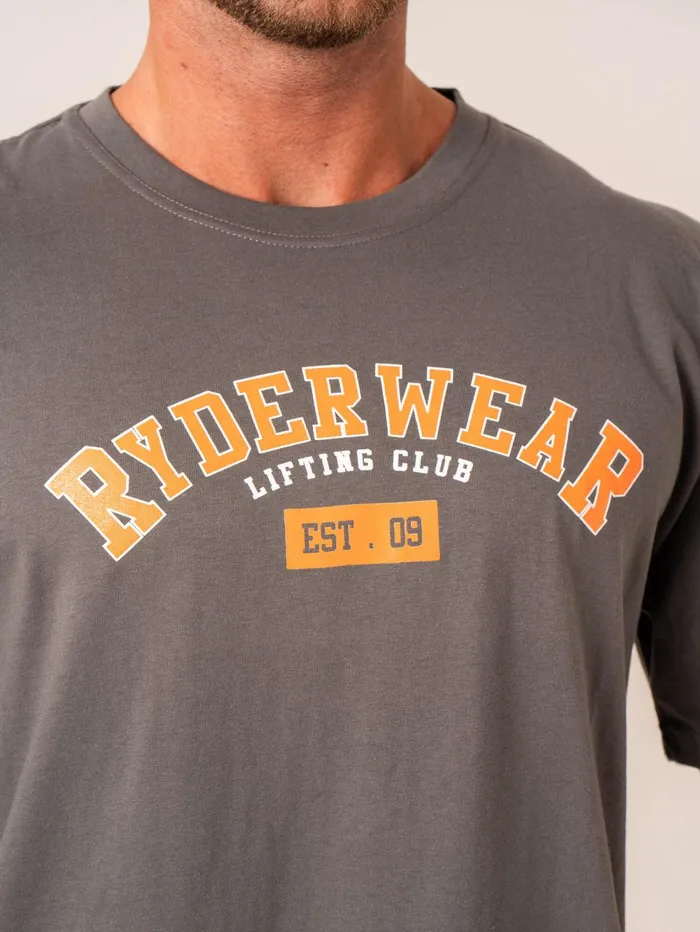 Varsity Oversized TShirt 8211 Charcoal Men Ryderwear TShirts