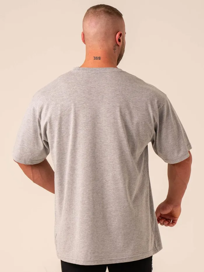Varsity Oversized TShirt 8211 Grey Marl Men Ryderwear TShirts