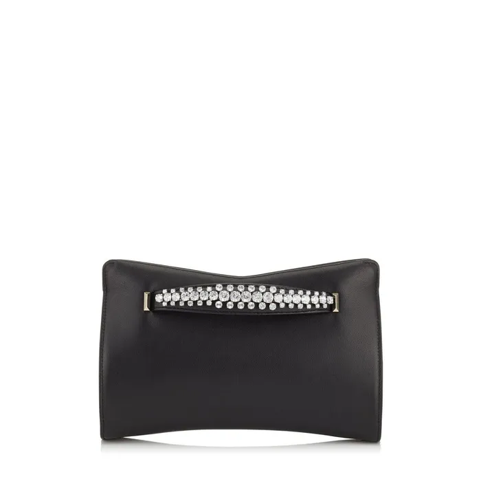 Venus Black Nappa Leather Clutch Bag Black Women JIMMY CHOO Clutch Bags