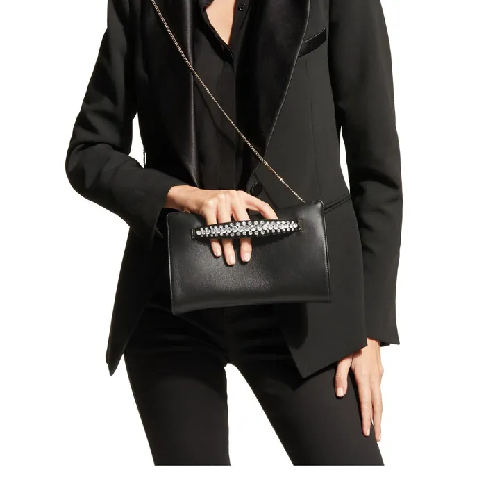 Venus Black Nappa Leather Clutch Bag Black Women JIMMY CHOO Clutch Bags