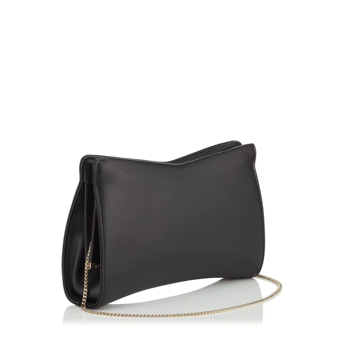 Venus Black Nappa Leather Clutch Bag Black Women JIMMY CHOO Clutch Bags