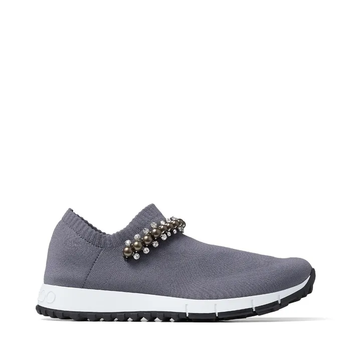 Verona Dusk Knit Trainers With Grey Pearl And Crystal Detailing Duskgrey Women JIMMY CHOO Sneakers Verona Dusk Knit Trainers With Grey Pearl And Crystal Detailing Duskgrey Women JIMMY CHOO Sneakers