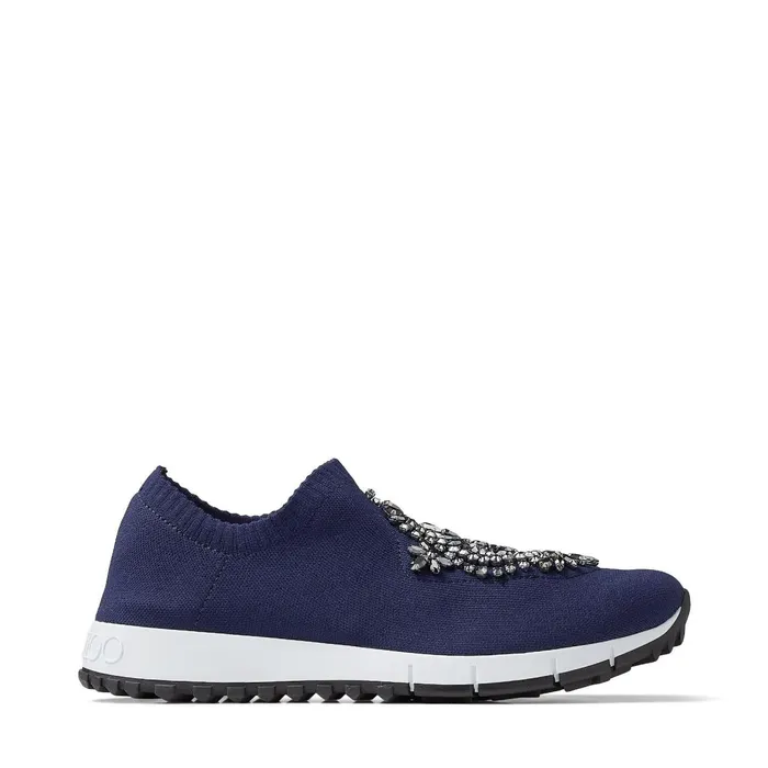 Verona Navy Knit Trainers With Jewel Embroidery Navynavy Women JIMMY CHOO Sneakers Verona Navy Knit Trainers With Jewel Embroidery Navynavy Women JIMMY CHOO Sneakers