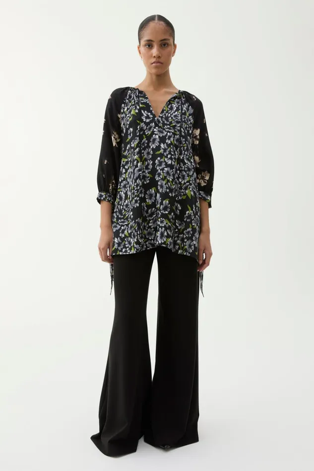 Vida Patchwork Blouse Olive Women Rodebjer Shirts and Blouses