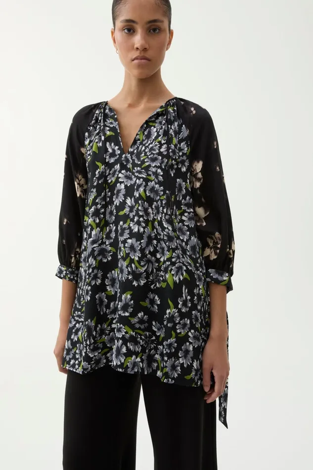 Vida Patchwork Blouse Olive Women Rodebjer Shirts and Blouses