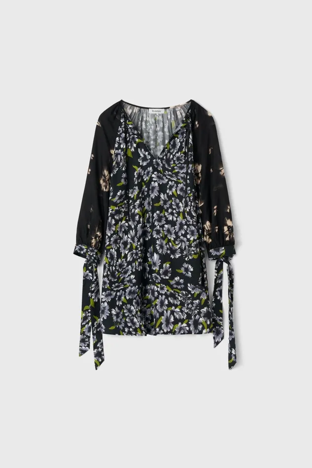 Vida Patchwork Blouse Olive Women Rodebjer Shirts and Blouses