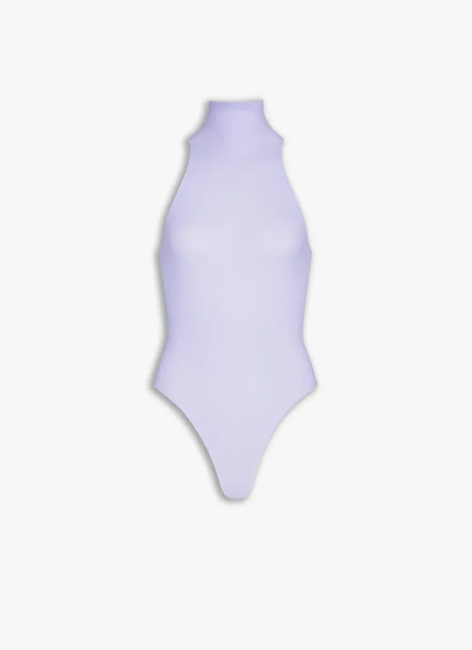 Violet Fitted Body In Fine Knit Women Alaa Bodysuits and Leggings