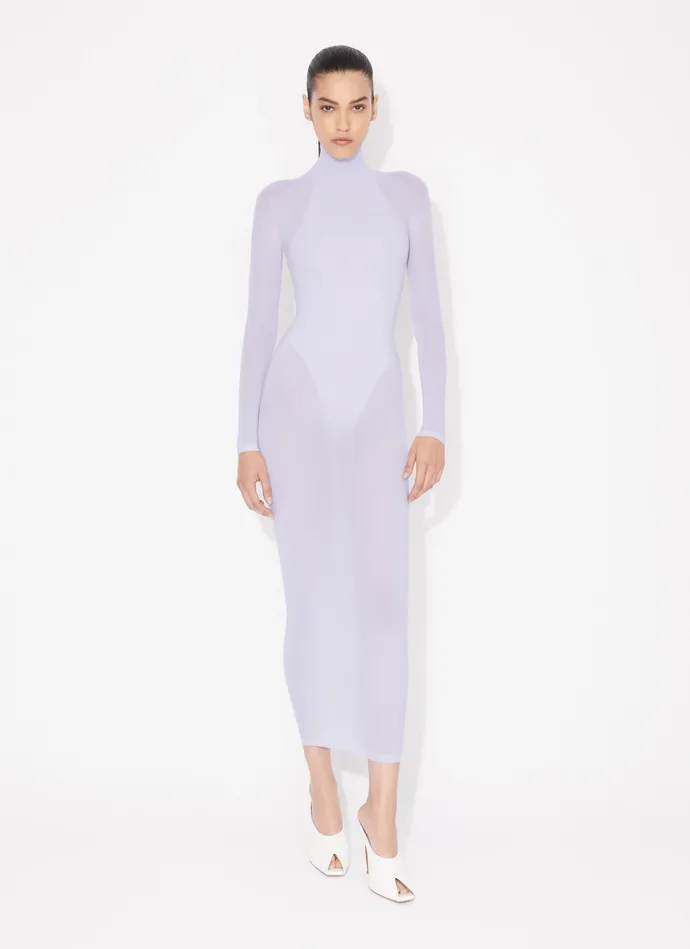 Violet Fitted Dress In Fine Knit Women Alaa Knitwear