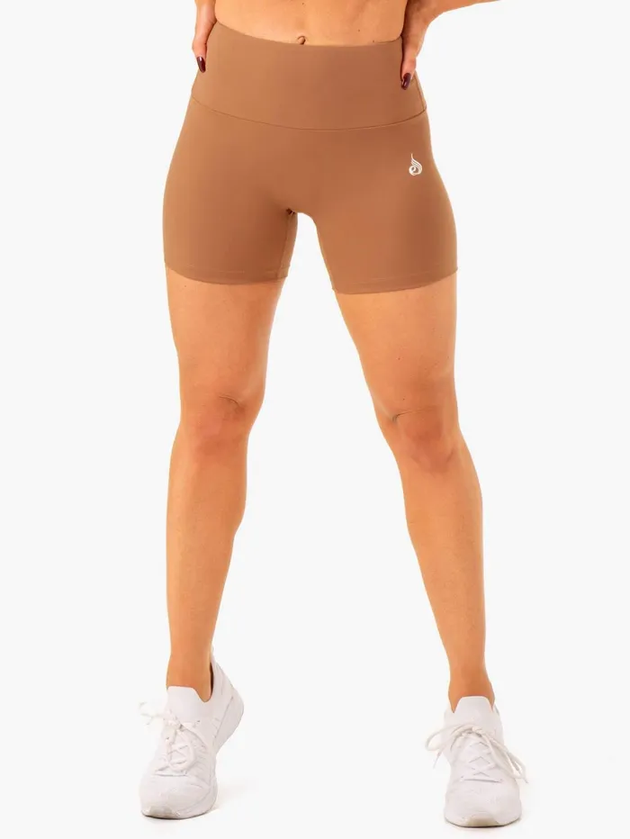 Vital Mid Length Scrunch Shorts 8211 Mocha Women Ryderwear Gym Shorts