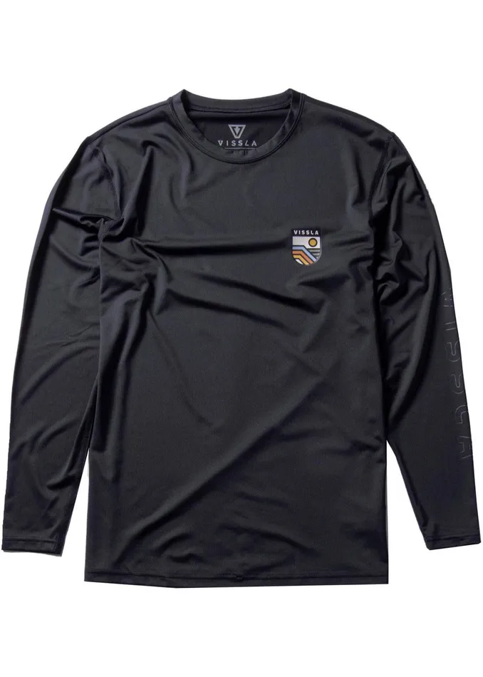 Wetsuit Tops and Lycra Men Vissla Easy Seas Eco Long Sleeve Lycra Rash Guard Black Wetsuit Tops and Lycra Men Vissla Easy Seas Eco Long Sleeve Lycra Rash Guard Black