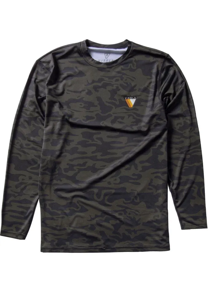 Wetsuit Tops and Lycra Men Vissla Easy Seas Eco Long Sleeve Lycra Rash Guard Camo Wetsuit Tops and Lycra Men Vissla Easy Seas Eco Long Sleeve Lycra Rash Guard Camo