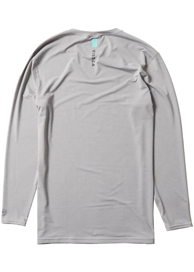 Wetsuit Tops and Lycra Men Vissla Twisted Eco Long Sleeve Lycra Rash Guard Grey Heather Wetsuit Tops and Lycra Men Vissla Twisted Eco Long Sleeve Lycra Rash Guard Grey Heather