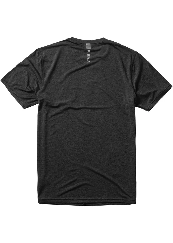 Wetsuit Tops and Lycra Men Vissla Twisted Eco Short Sleeve Lycra Rash Guard Black Heather Wetsuit Tops and Lycra Men Vissla Twisted Eco Short Sleeve Lycra Rash Guard Black Heather