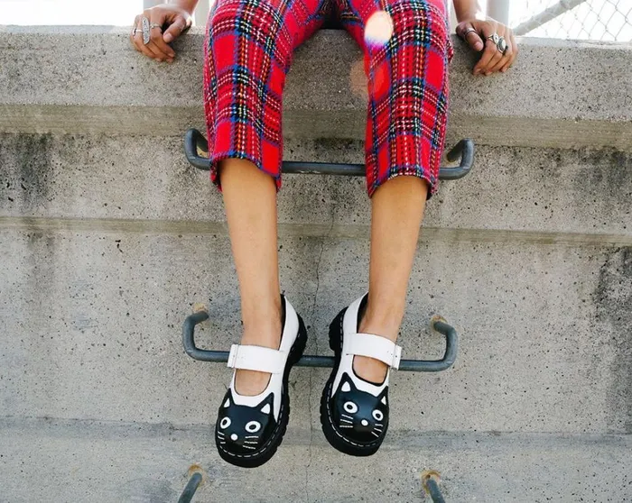 White And Black Kitty Mary Jane Women TUK Shoes Mary Janes White And Black Kitty Mary Jane Women TUK Shoes Mary Janes
