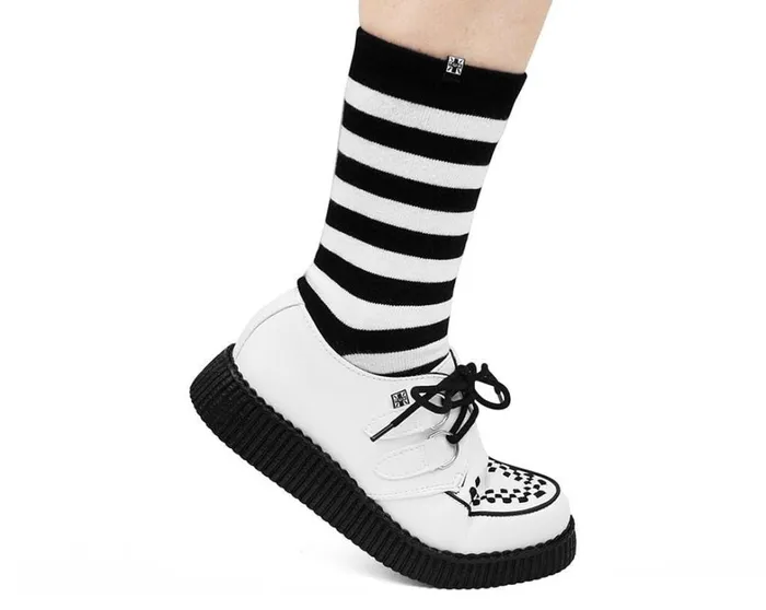 White Faux Leather Vegan Viva Low Sole Creepers Women TUK Shoes Vegan White Faux Leather Vegan Viva Low Sole Creepers Women TUK Shoes Vegan