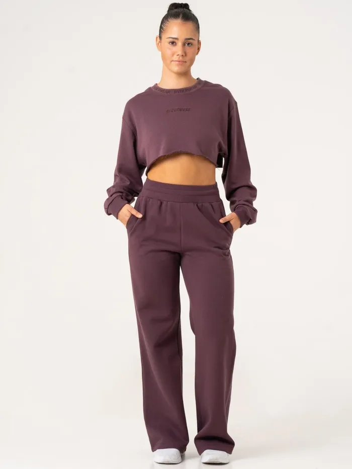 Wide Leg Track Pants 8211 Plum Women Ryderwear Pants
