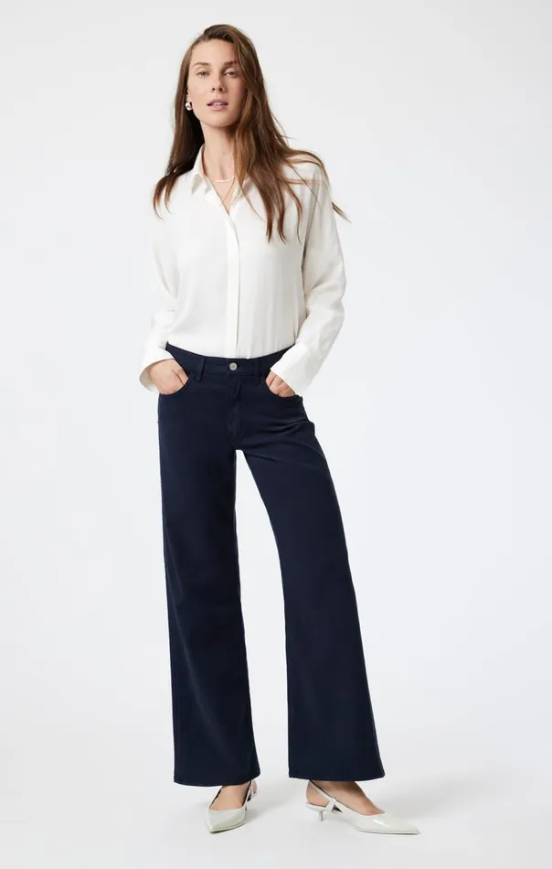 Women Alena Straight Leg In Midnight Luxe Twill Mavi Jeans Pants