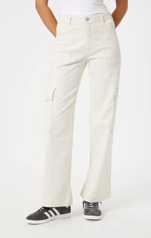 Women Alva Straight Cargo Pants In Off White Luxe Twill Mavi Jeans Pants Women Alva Straight Cargo Pants In Off White Luxe Twill Mavi Jeans Pants