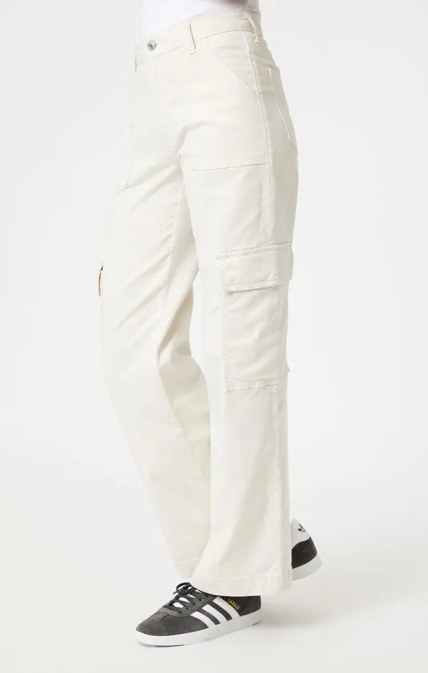 Women Alva Straight Cargo Pants In Off White Luxe Twill Mavi Jeans Pants Women Alva Straight Cargo Pants In Off White Luxe Twill Mavi Jeans Pants