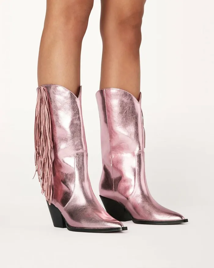 Women Ankle Boots Billini ANDI 8211 LIGHT PINK METALLIC