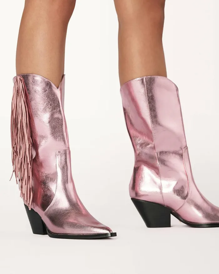 Women Ankle Boots Billini ANDI 8211 LIGHT PINK METALLIC