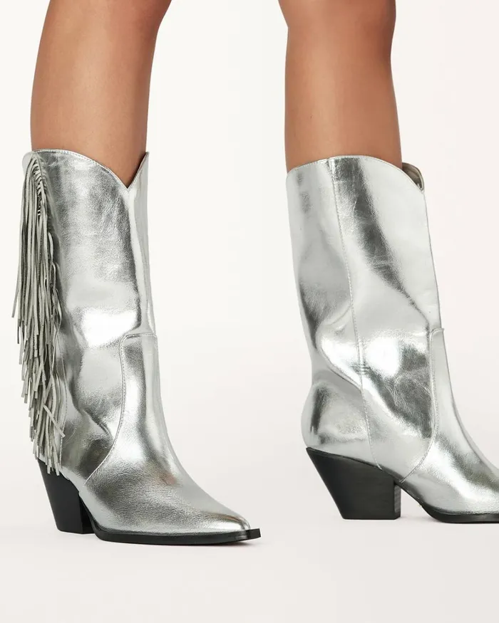 Women Ankle Boots Billini ANDI 8211 SILVER METALLIC