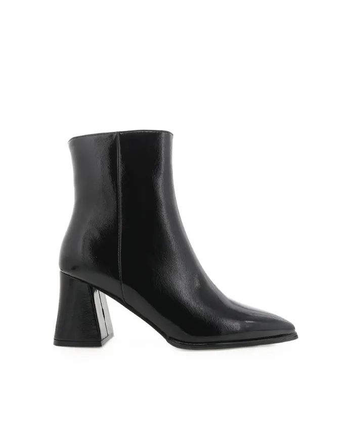 Women Ankle Boots Billini CADEN 8211 BLACK CRINKLE PATENT