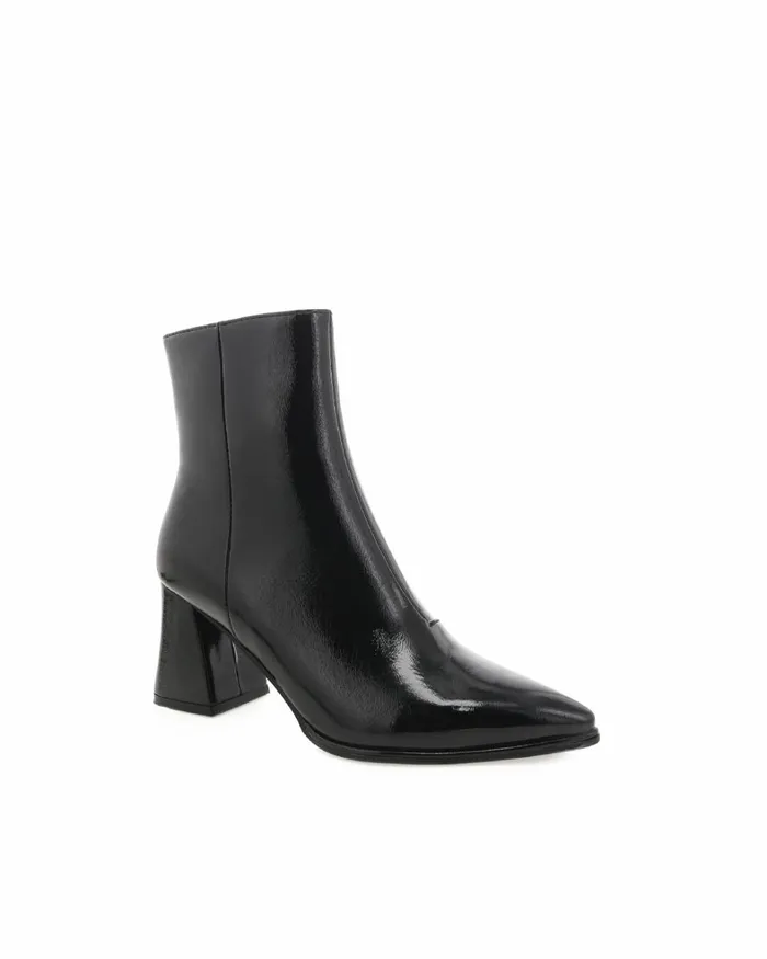Women Ankle Boots Billini CADEN 8211 BLACK CRINKLE PATENT