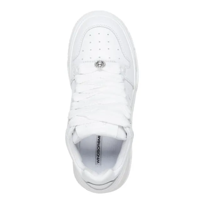 Women Awaken White Leather Sneakers Windsor Smith Platform Sneakers