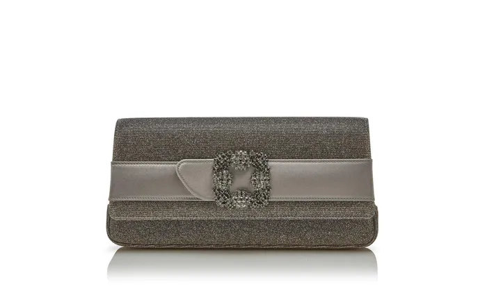 Women Bags Manolo Blahnik GOTHISI GLITTER Gold Glitter Fabric Jewel Buckle Clutch Women Bags Manolo Blahnik GOTHISI GLITTER Gold Glitter Fabric Jewel Buckle Clutch