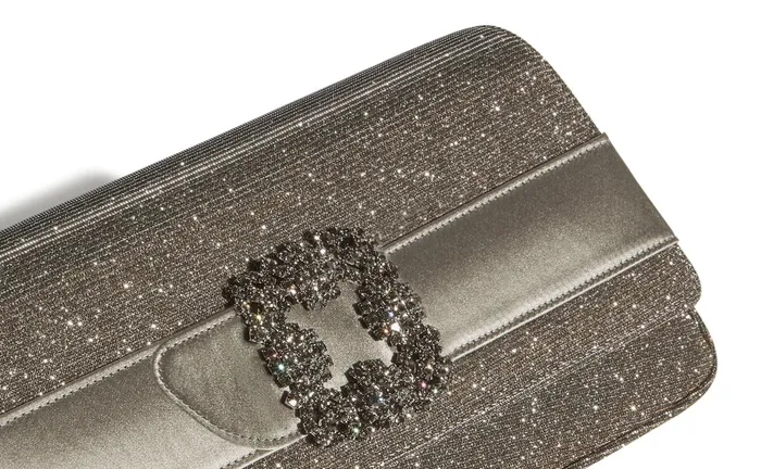 Women Bags Manolo Blahnik GOTHISI GLITTER Gold Glitter Fabric Jewel Buckle Clutch Women Bags Manolo Blahnik GOTHISI GLITTER Gold Glitter Fabric Jewel Buckle Clutch