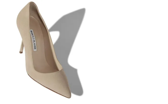 Women BB Manolo Blahnik BB Dark Cream Suede Pointed Toe Pumps Women BB Manolo Blahnik BB Dark Cream Suede Pointed Toe Pumps
