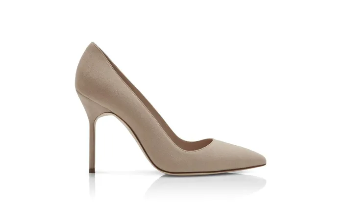 Women BB Manolo Blahnik BB Dark Cream Suede Pointed Toe Pumps Women BB Manolo Blahnik BB Dark Cream Suede Pointed Toe Pumps