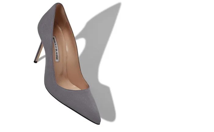 Women BB Manolo Blahnik BB Grey Suede Pointed Toe Pumps Women BB Manolo Blahnik BB Grey Suede Pointed Toe Pumps